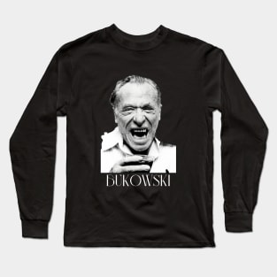 bukowski portrati drinking Long Sleeve T-Shirt